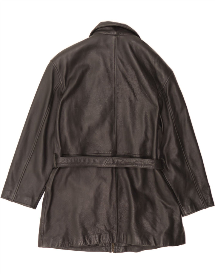 WILSONS Womens Leather Coat UK 16 Large Black Leather Vintage Wilsons and Second-Hand Wilsons from Messina Hembry 