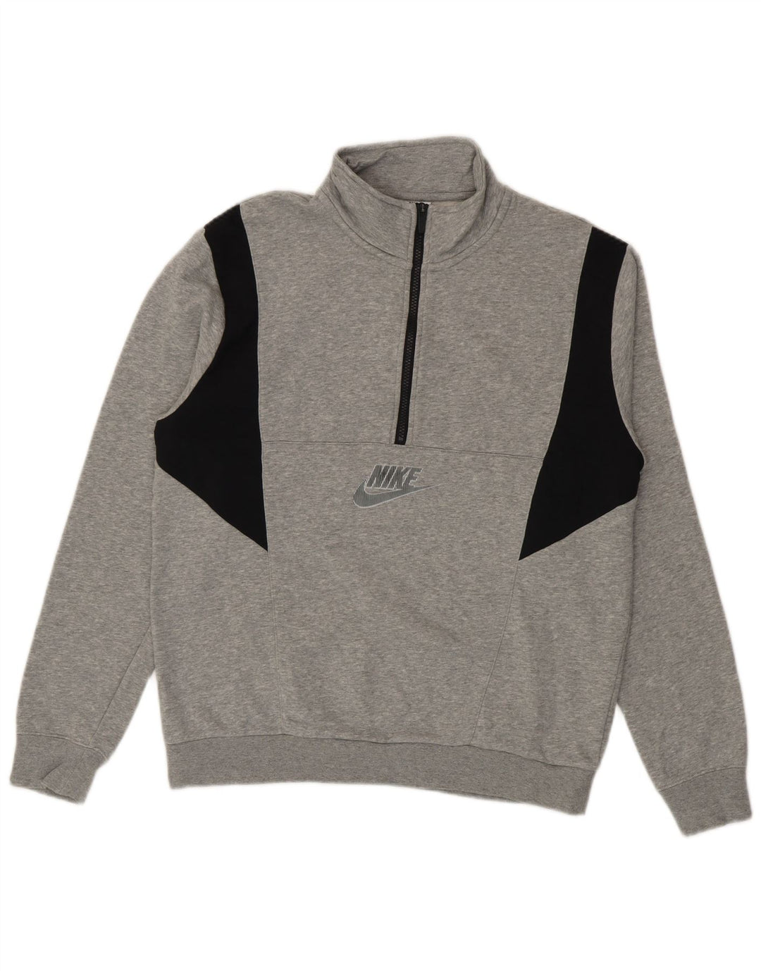 Ανδρικό φούτερ Nike με φερμουάρ, βαμβακερό, μεσαίο γκρι, βαμβακερό