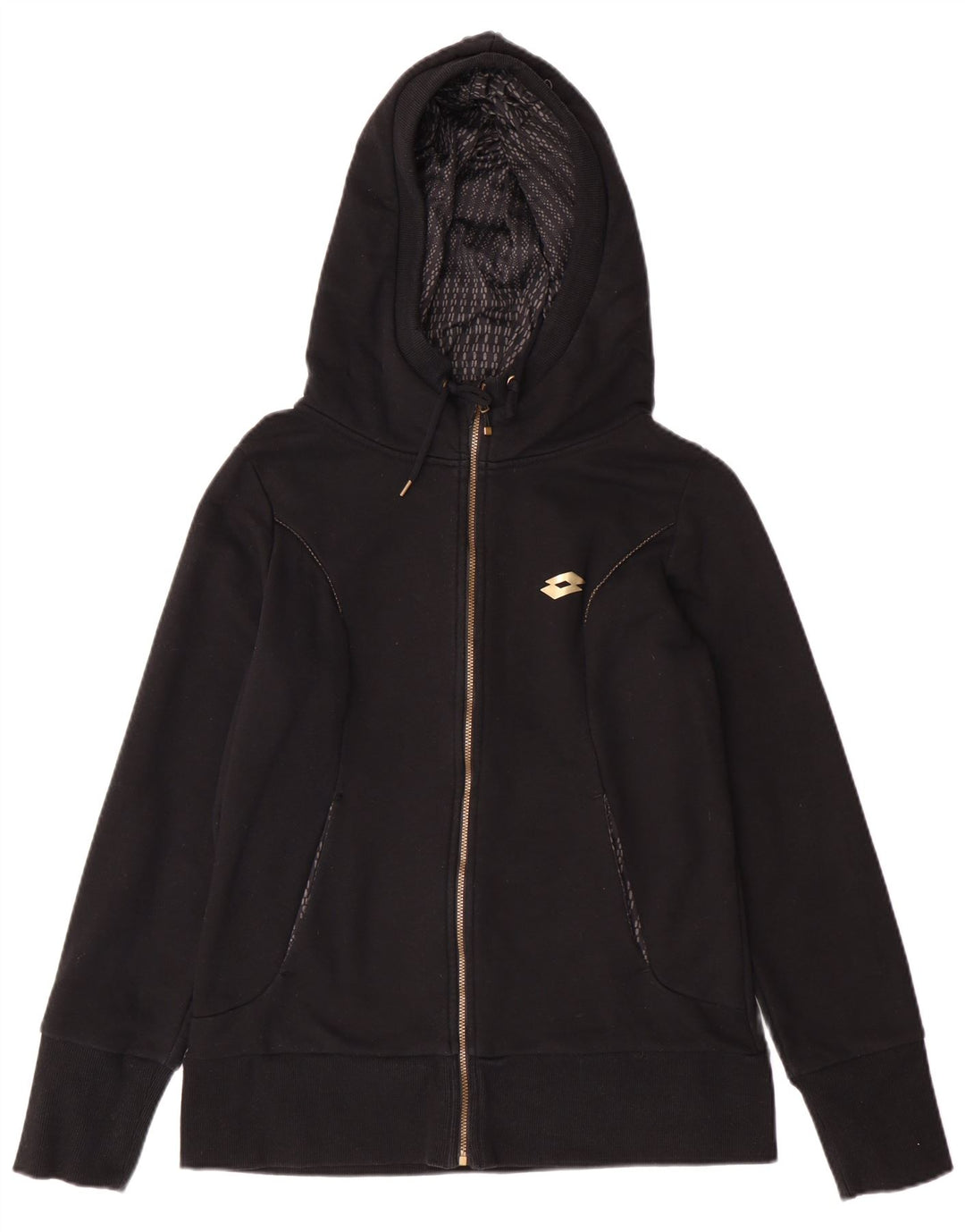 Γυναικείο πουλόβερ Lotto Zip Hoodie UK 14 Large Black