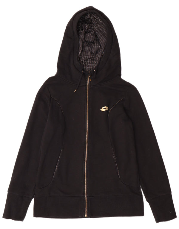 Γυναικείο πουλόβερ Lotto Zip Hoodie UK 14 Large Black