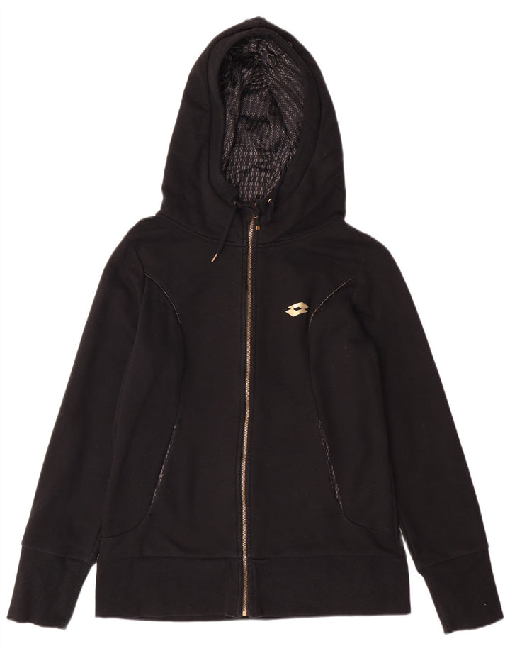 Γυναικείο πουλόβερ Lotto Zip Hoodie UK 14 Large Black