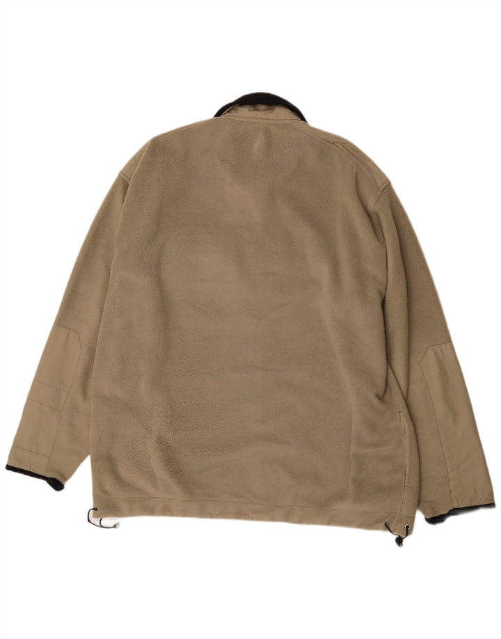 Asics Ανδρικό Fleece Jacket UK 44 2XL Khaki Colourblock