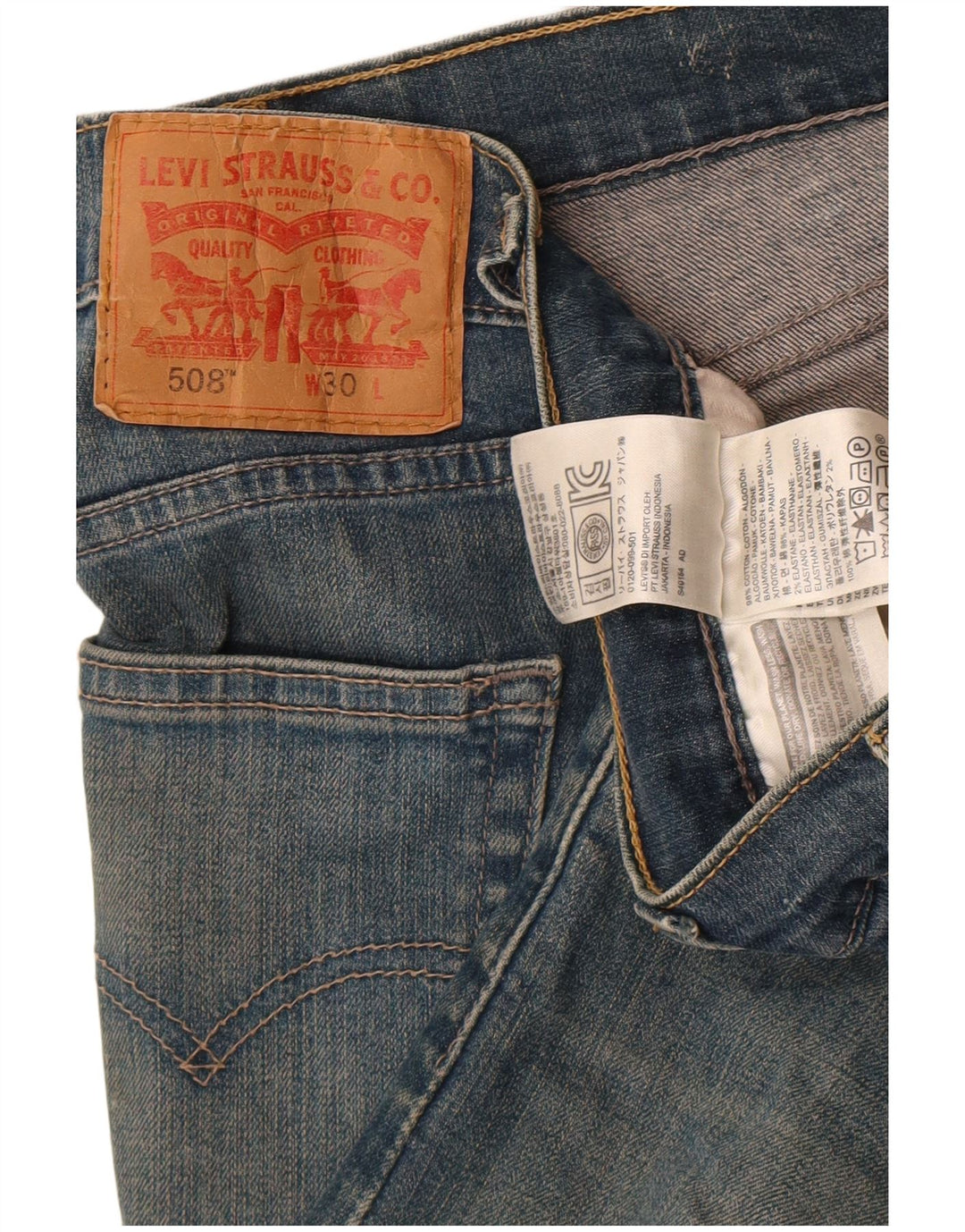 Ανδρικό τζιν σορτς Levi's 508 W30 μεσαίο μπλε βαμβακερό