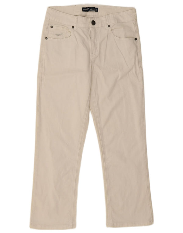 Γυναικείο τζιν Arizona Cropped UK 12 Medium W28 L24 Λευκό βαμβακερό