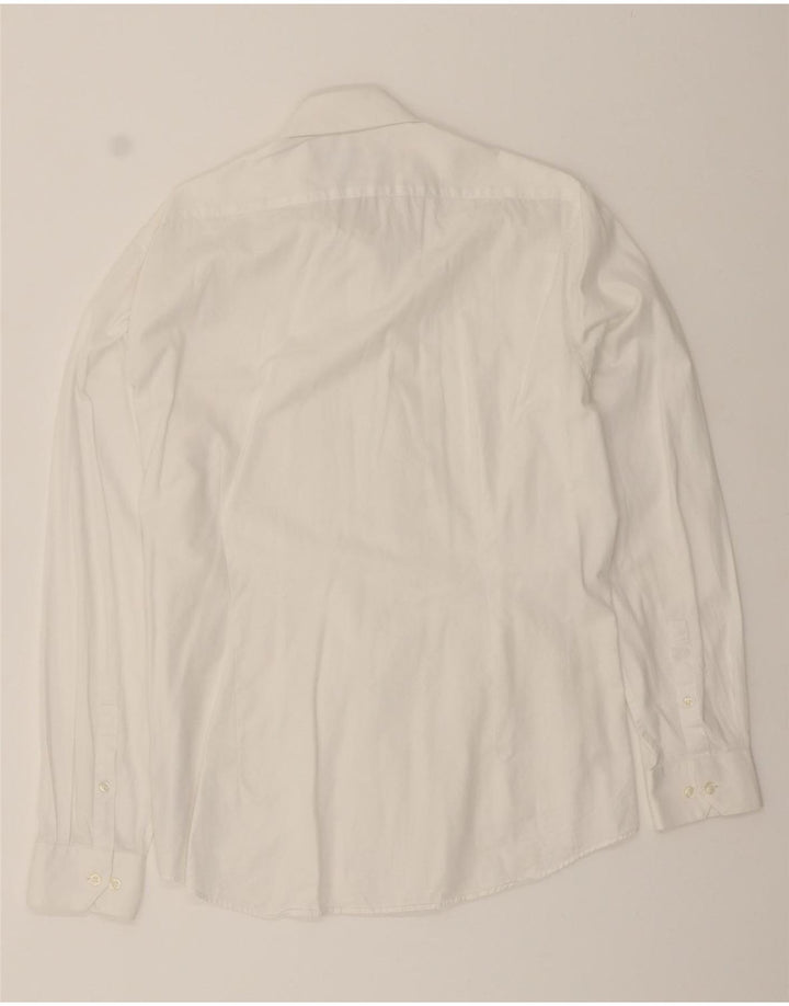 CALVIN KLEIN Mens Fitted Shirt Size 41 16 Large White Cotton Vintage Calvin Klein and Second-Hand Calvin Klein from Messina Hembry 