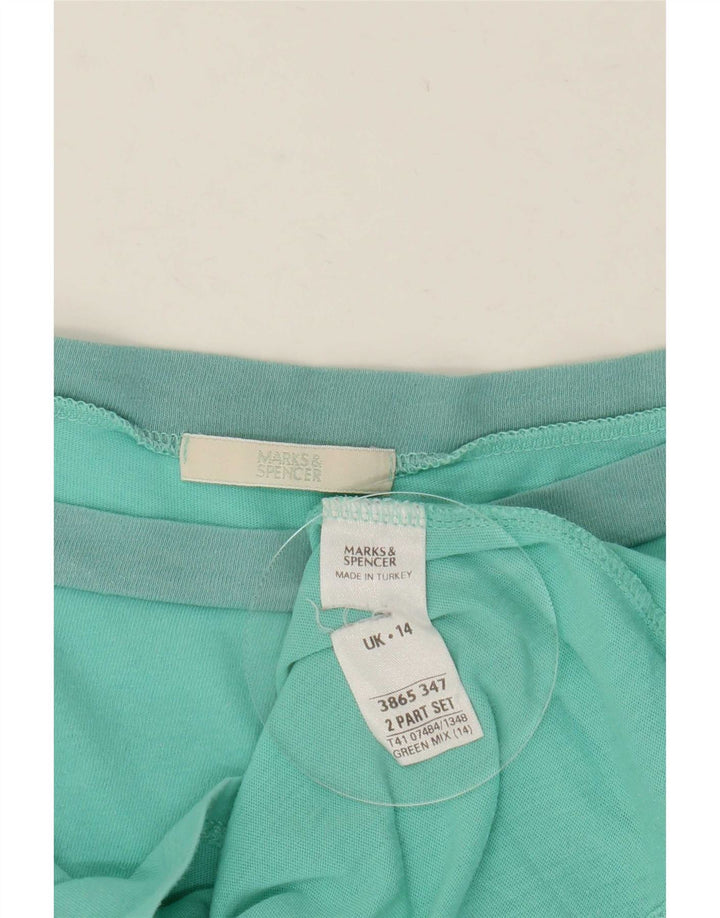 Marks & Spencer Γυναικεία μακρυμάνικη μπλούζα ώμου UK 14 Μεσαίο πράσινο