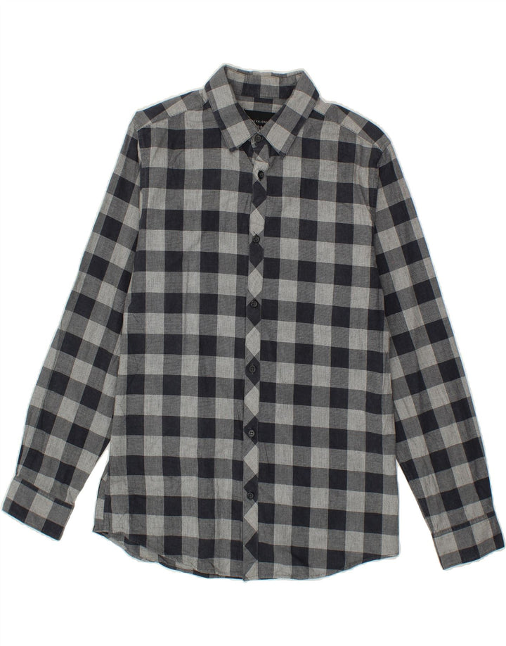 JACK & JONES Mens Shirt Medium Navy Blue Check Cotton Vintage Jack & Jones and Second-Hand Jack & Jones from Messina Hembry 