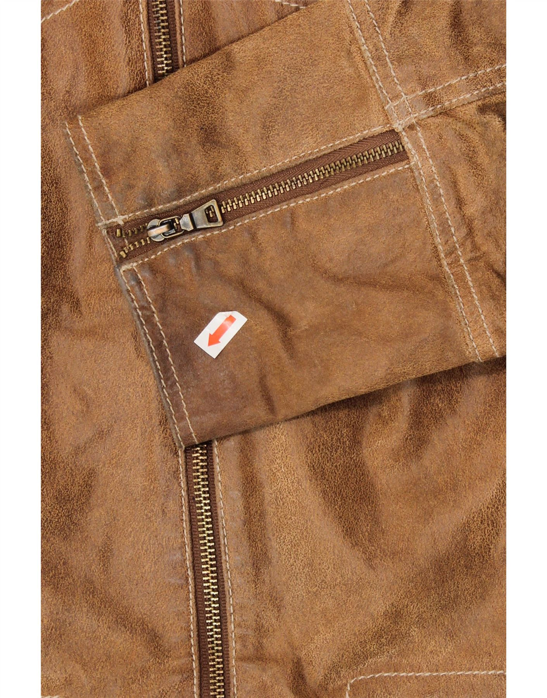 SASHA Womens Leather Jacket UK 12 Medium Brown Leather