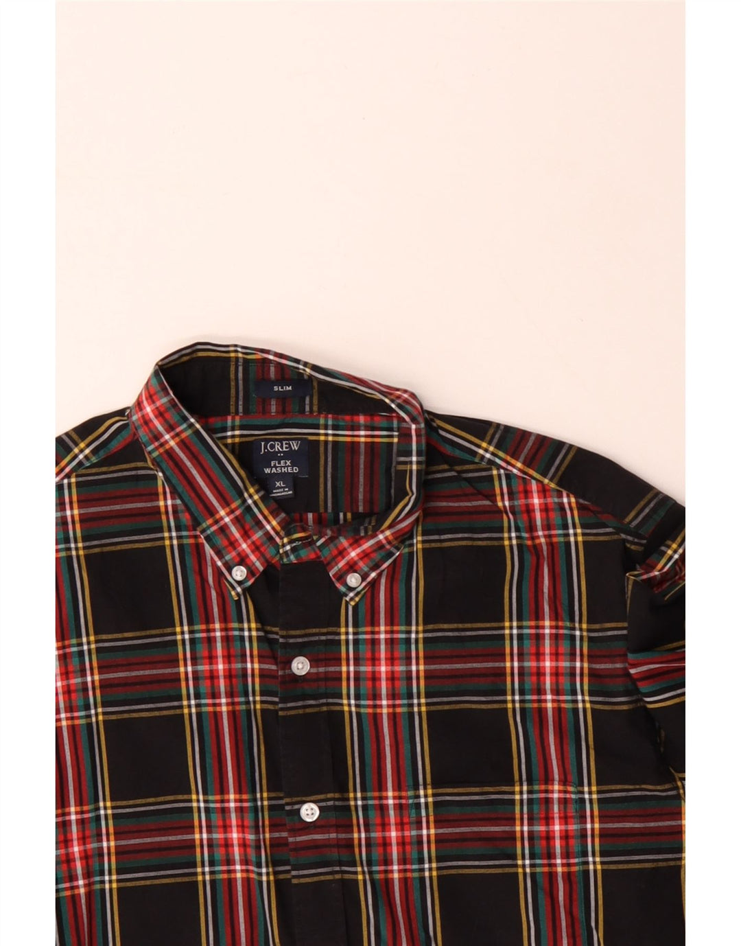 Ανδρικό πουκάμισο J. CREW Flex Washed Slim Fit XL Black Check Cotton