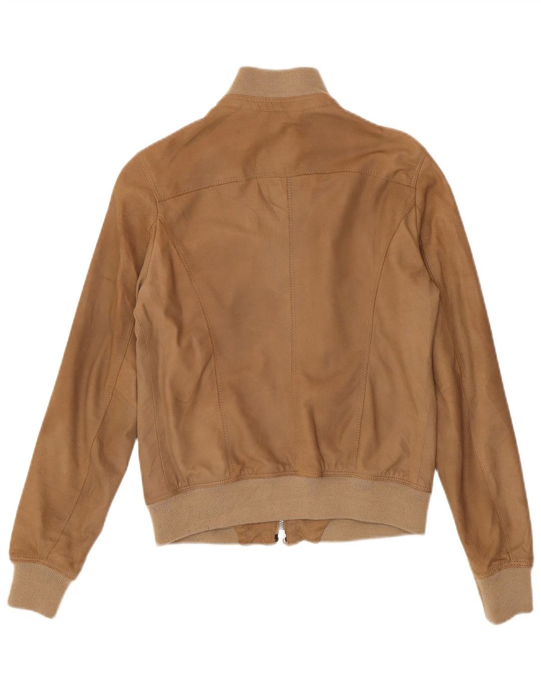 Vintage Γυναικείο Suede Bomber Jacket IT 42 Δερμάτινο μεσαίο καφέ