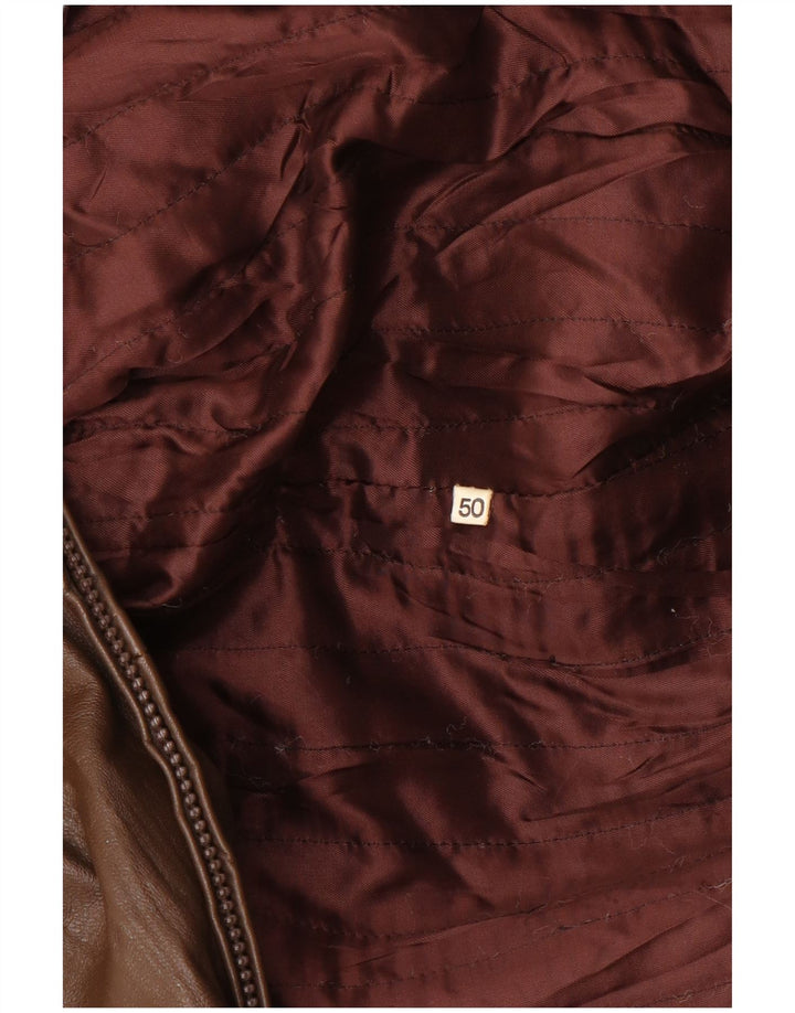 Vintage Γυναικείο Δερμάτινο Μπουφάν IT 50 XL Καφέ
