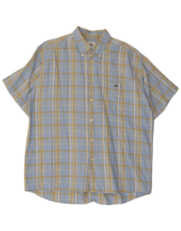 Ανδρικό κοντομάνικο πουκάμισο LACOSTE Μέγεθος 41 Large Μπλε βαμβακερό