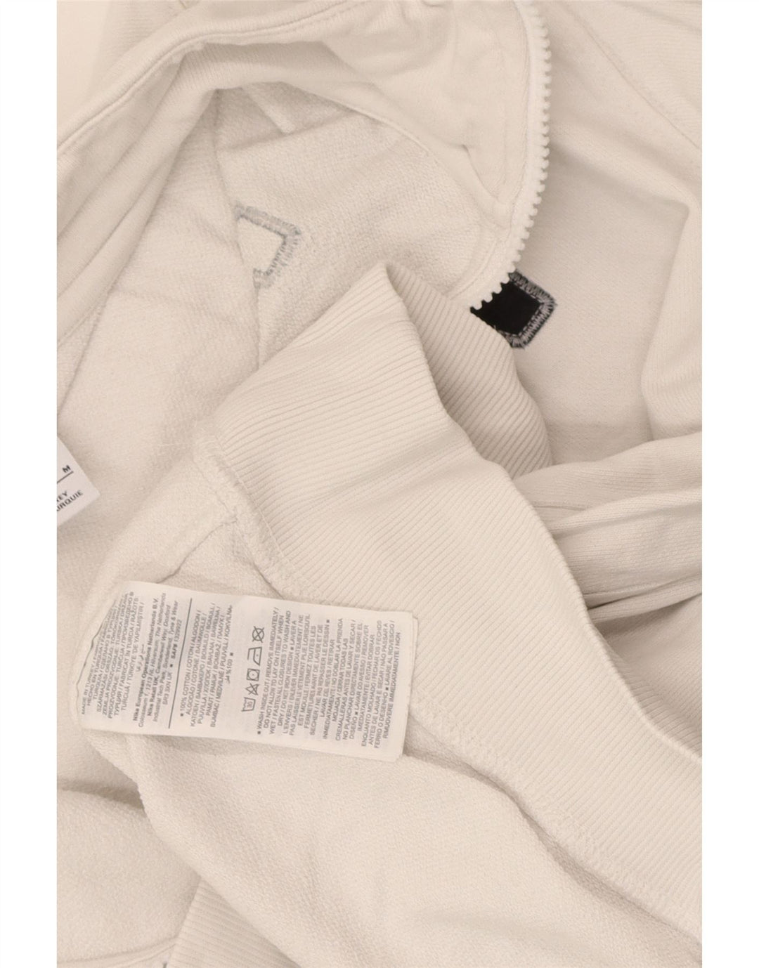 Γυναικείο φούτερ Nike με φερμουάρ με λαιμόκοψη Jumper UK 14 Μεσαίο λευκό βαμβακερό
