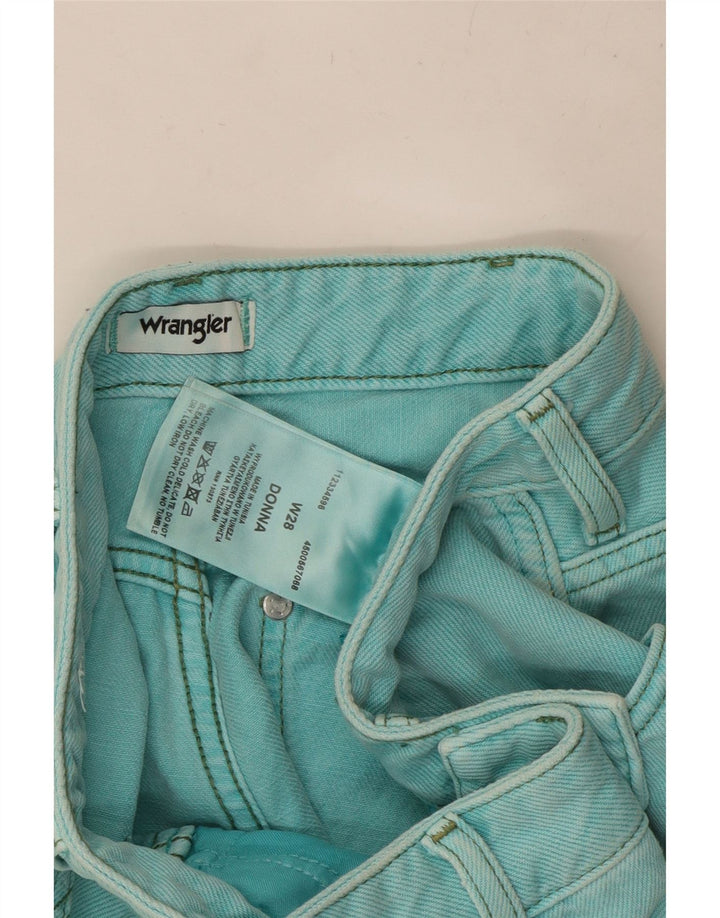 Γυναικείο τζιν σορτς WRANGLER W28 Βαμβακερό μεσαίο τιρκουάζ