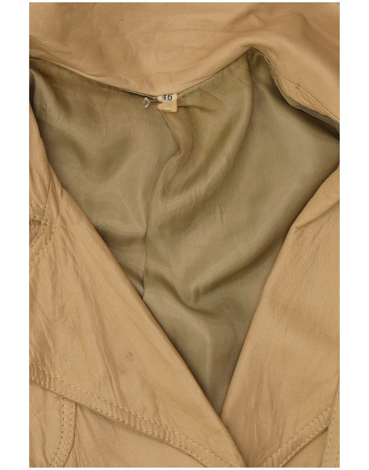 Vintage Γυναικείο Δερμάτινο Μπουφάν IT 46 Large Beige
