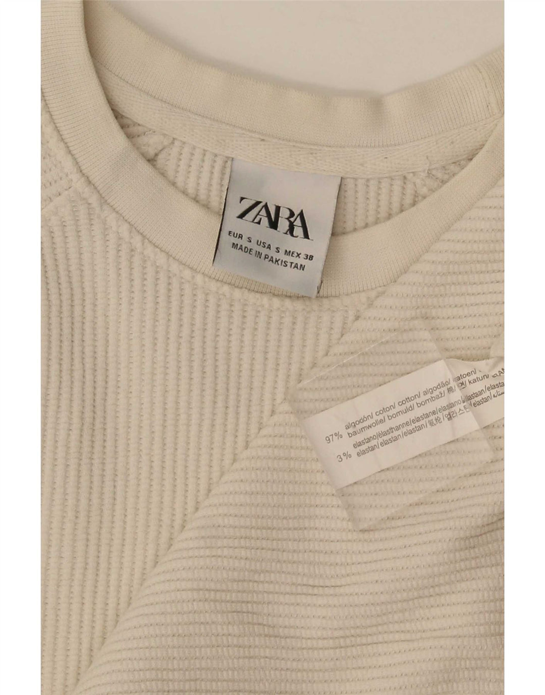 Zara Ανδρικό T-Shirt Top Μικρό λευκό βαμβακερό
