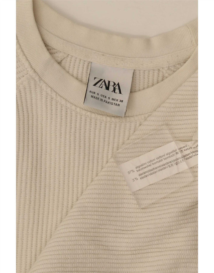 Zara Ανδρικό T-Shirt Top Μικρό λευκό βαμβακερό