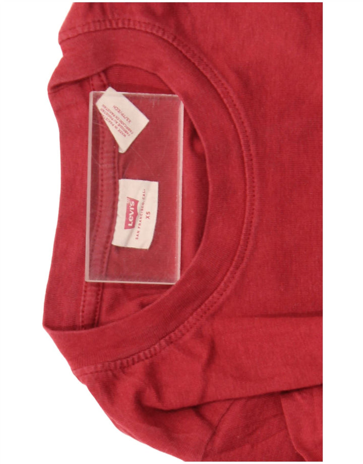 Levi's Womens Crop Top Long μακρυμάνικο UK 4 XS Red