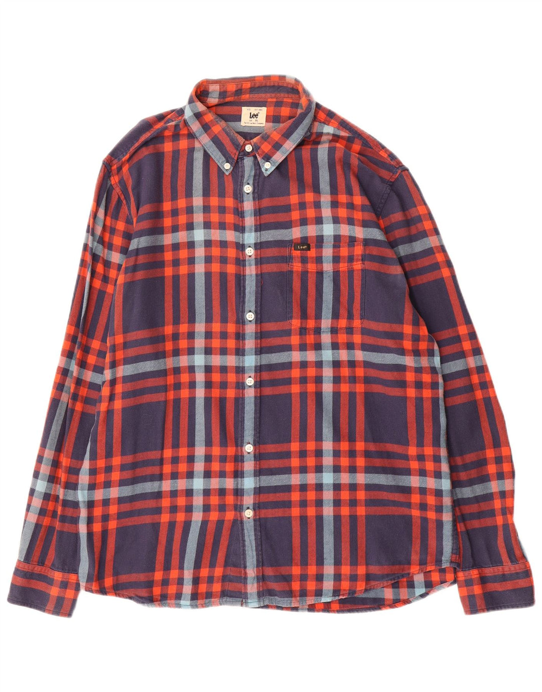 Ανδρικό πουκάμισο Lee Flannel XL Μπλε βαμβακερό