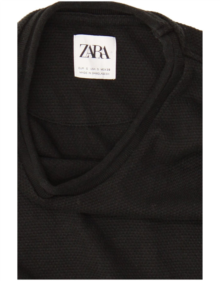 Zara γυναικείο τοπ Μακρύ μακρυμάνικο UK 10 Small Black