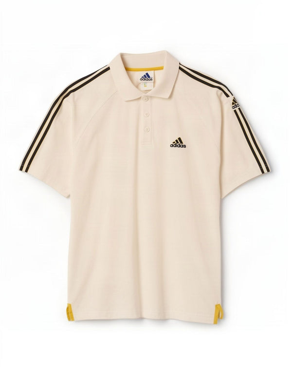 Adidas Ανδρικό πουκάμισο πόλο UK 42/44 μεγάλο λευκό βαμβακερό