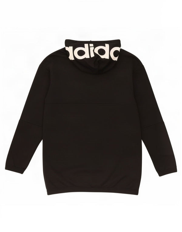 Adidas γυναικείο υπερμεγέθη γραφικό φερμουάρ με κουκούλα με κουκούλα UK 8/10 Small Black