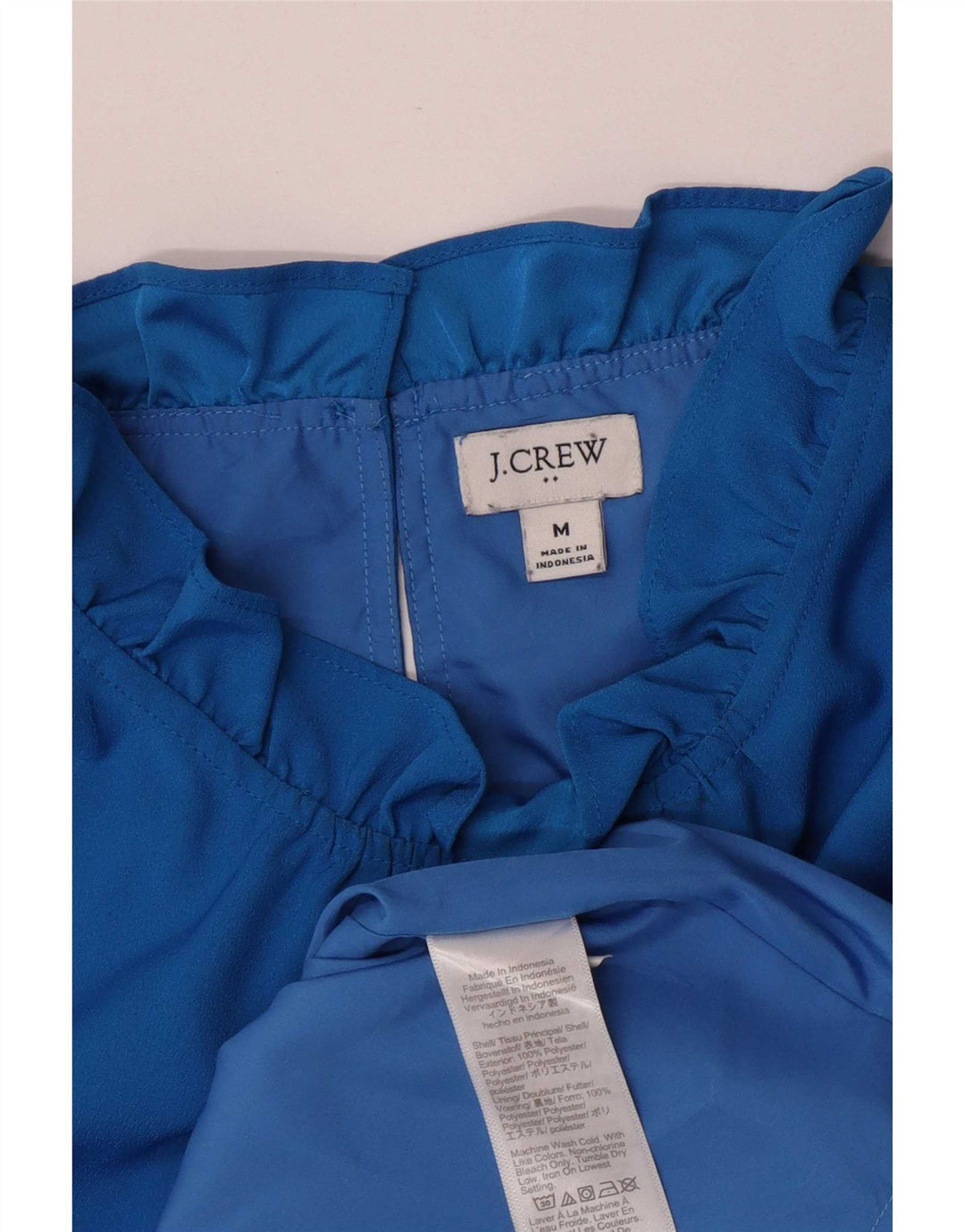 J. Crew Γυναικεία Αμάνικη Μπλούζα Τοπ UK 14 Medium Blue Polyester