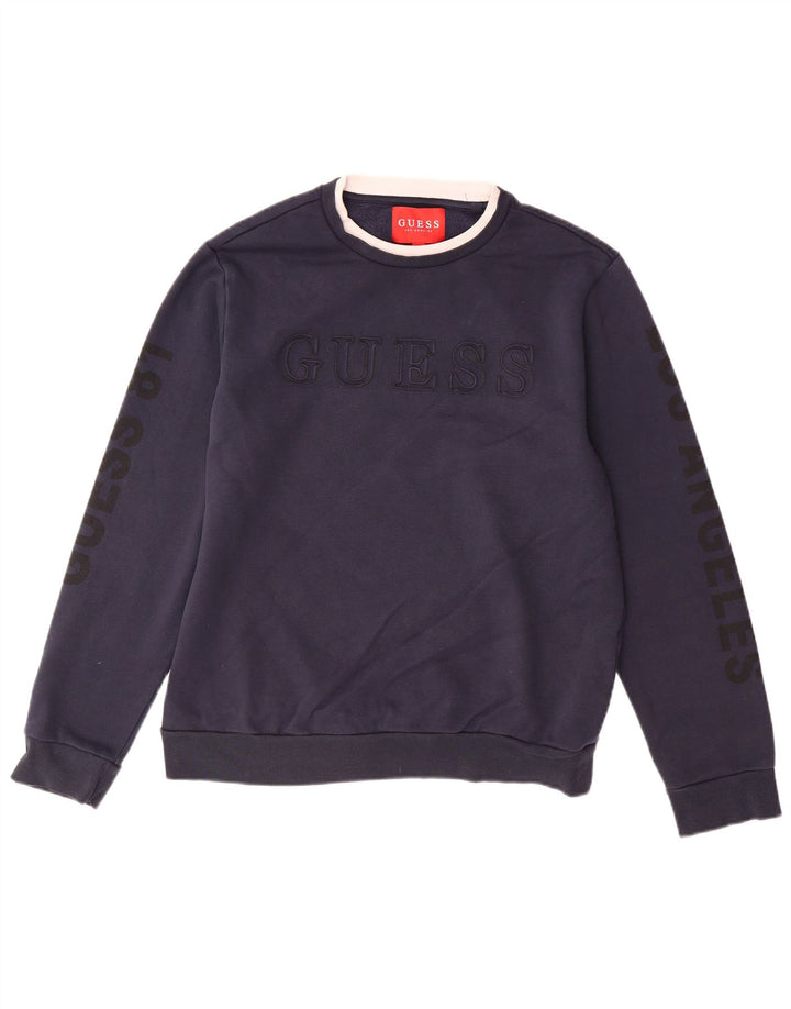 Ανδρικό γραφικό φούτερ Guess Jumper Large Navy Blue από βαμβάκι