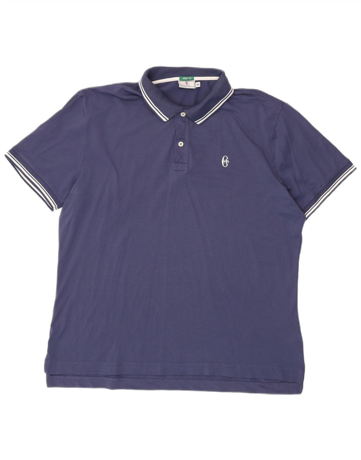 CONTE OF FLORENCE Ανδρικό πουκάμισο πόλο 3XL Navy Blue Polyamide