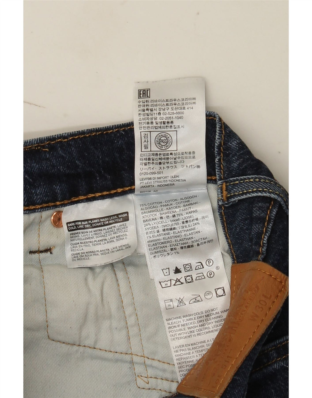 Ανδρικό τζιν σορτς Levi's 511 W30 Βαμβακερό μεσαίο μπλε ναυτικό
