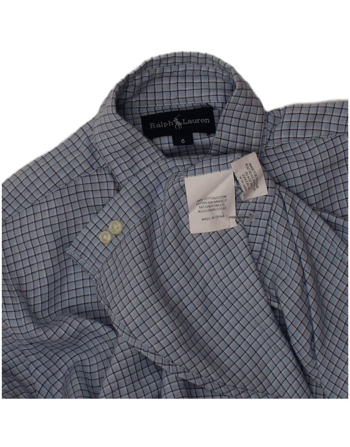 Ralph Lauren Boys πουκάμισο 5-6 ετών Blue Gingham Cotton
