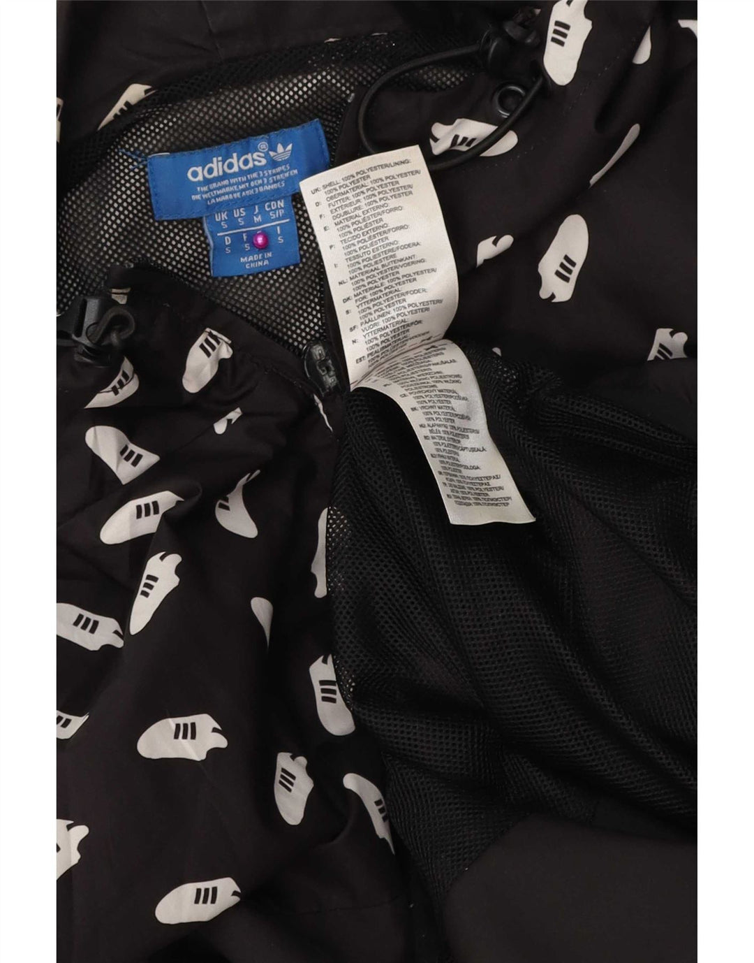 Ανδρικό μπουφάν βροχής με κουκούλα Adidas 36 Small Black Polyester