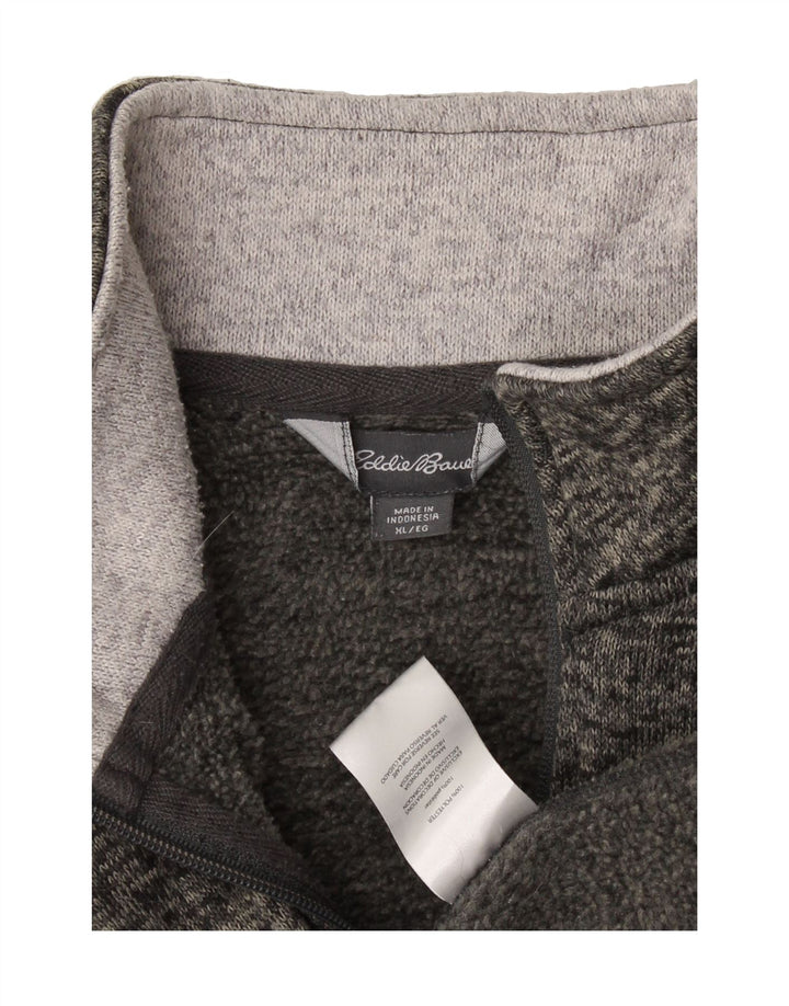 EDDIE BAUER Mens Zip Neck Sweatshirt Jumper XL Grey Polyester Vintage Eddie Bauer and Second-Hand Eddie Bauer from Messina Hembry 