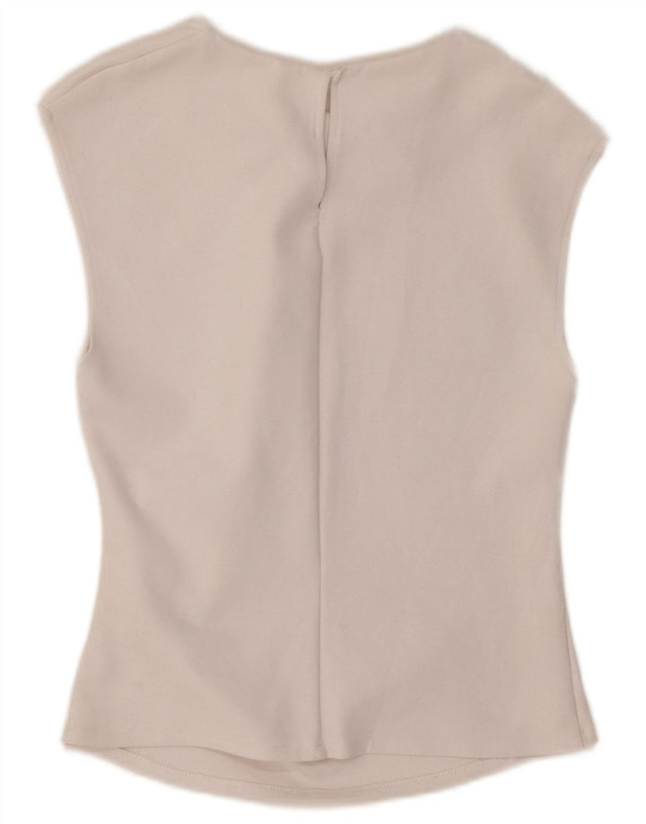 Zara Γυναικεία Αμάνικη Crop Μπλούζα τοπ UK 14 Large White
