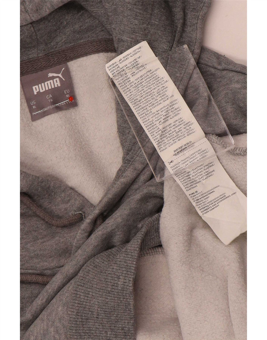 Ανδρικά κουκούλα με κουκούλα Puma XL Γκρι πολυεστέρας