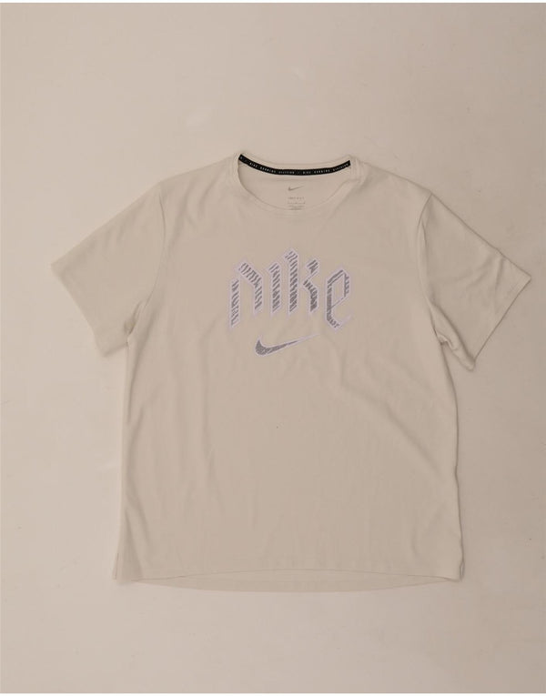 Ανδρικό γραφικό μπλουζάκι Nike Dri Fit Top Large White