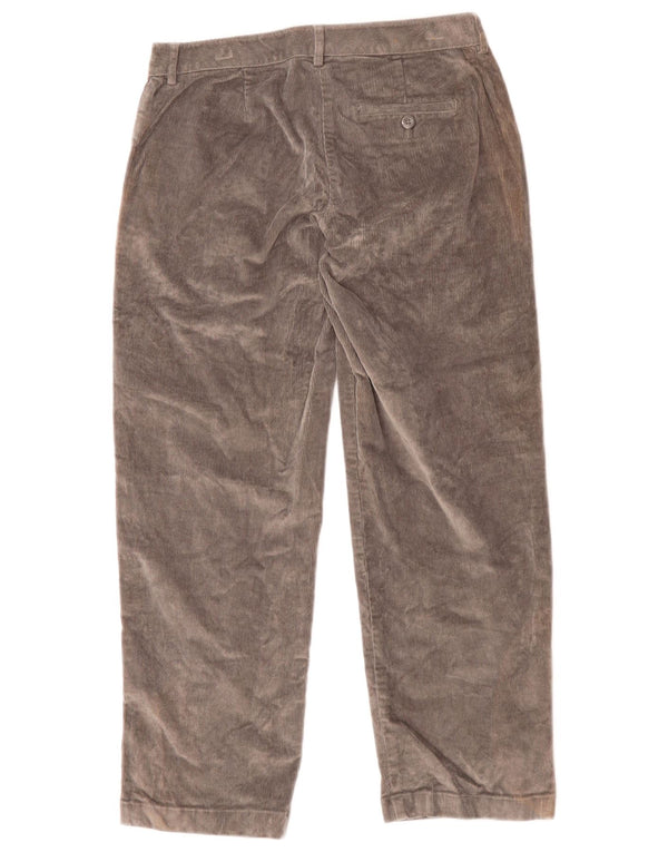 L.L.Bean Womens Corduroy Trousers US 4 Small W27 L27 Grey Cotton