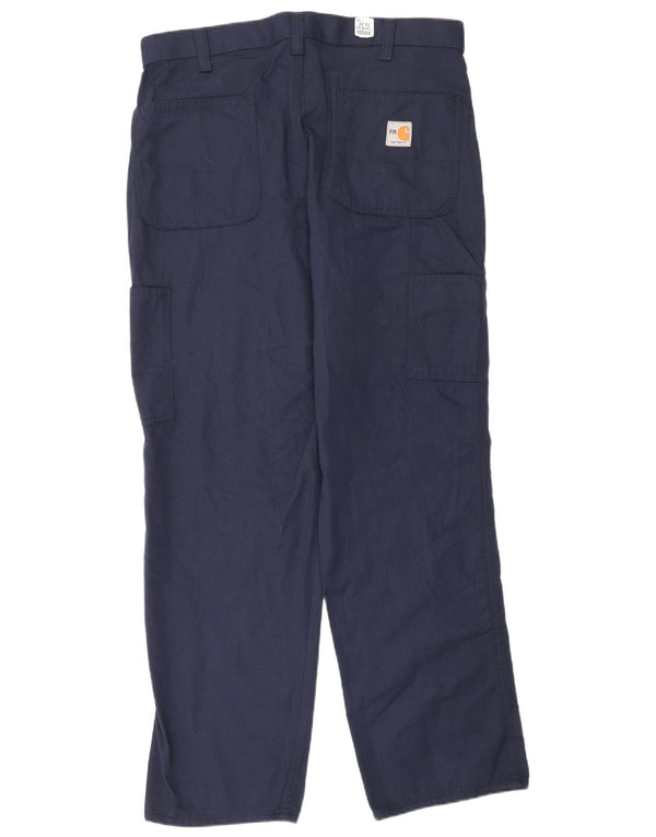 Carhartt Mens Straight Cargo Trousers W32 L32 Navy Blue Metallic