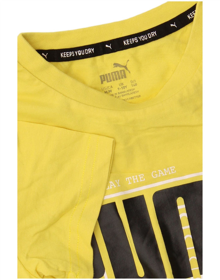 Γραφικό T-Shirt PUMA Boys Top 9-10 ετών κίτρινο