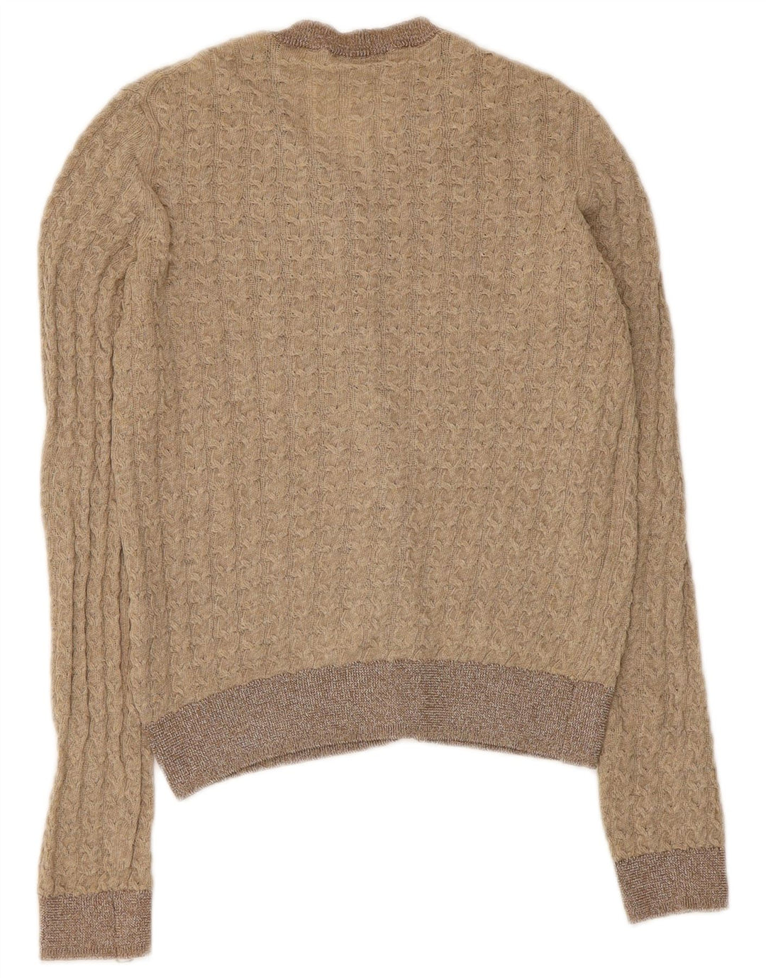 Zara Γυναικεία Ζακέτα Crop UK 8 Small Beige Polyester