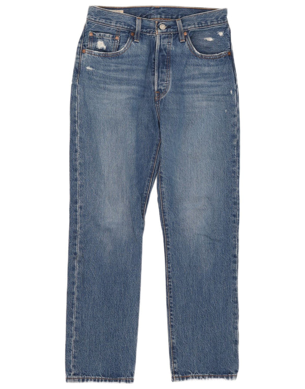 Levi's Womens 501 Straight Jeans W27 L29 Blue Cotton