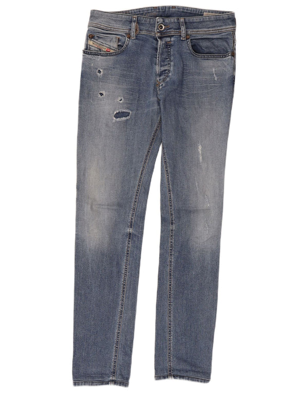 Γυναικεία DIESEL Distressed Slim Jeans W29 L29 Blue Cotton