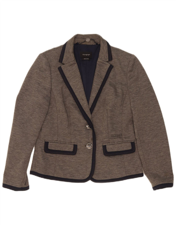 Marks & Spencer Γυναικείο μπουφάν 2 κουμπιών Blazer UK 12 Medium Grey