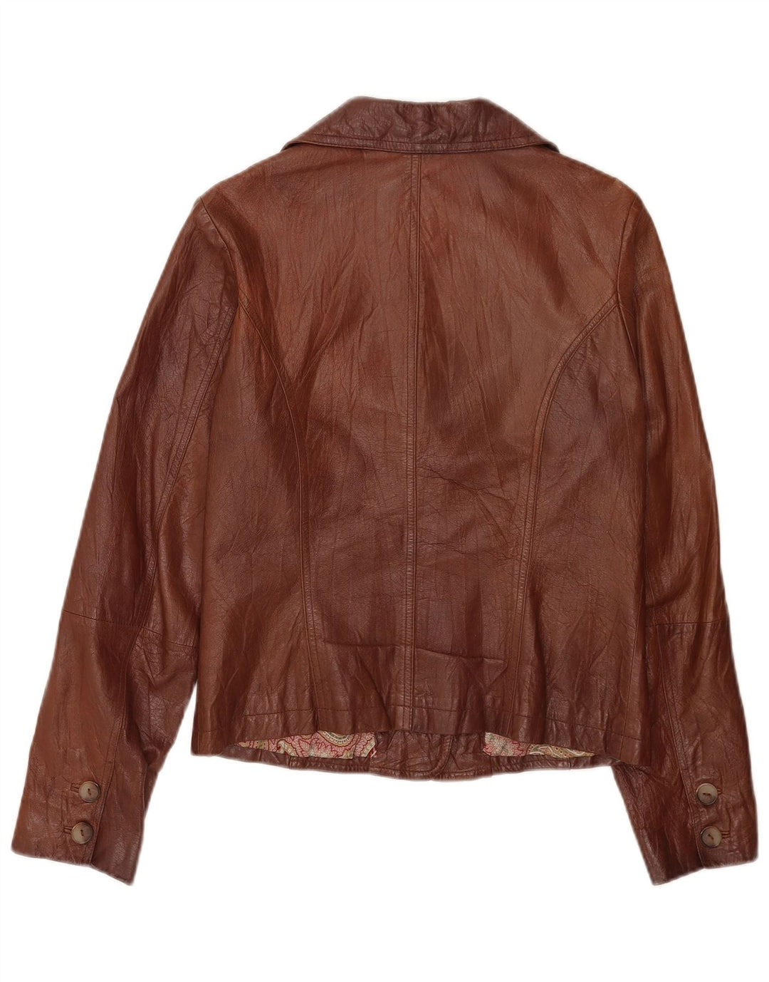 Sasha Γυναικείο δερμάτινο σακάκι 3 κουμπιών UK 12 Medium Brown