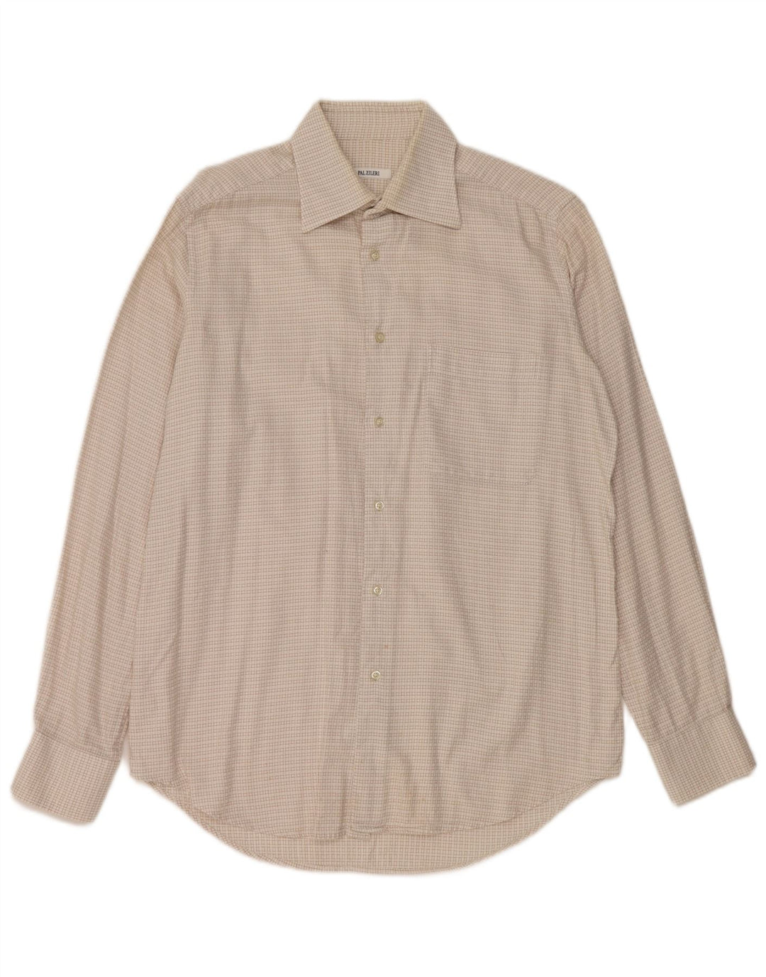 PAL ZILERI Ανδρικό πουκάμισο μέγεθος 40 15 3/4 Medium Off White Gingham