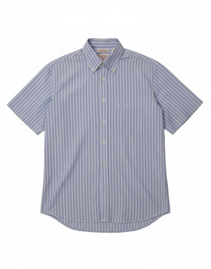 Ανδρικό κοντομάνικο πουκάμισο Carrel μέγεθος 40 15 1/2 Μεσαίο μπλε ριγέ βαμβακερό