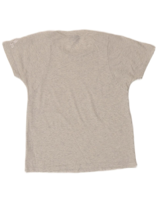 Γυναικείο T-Shirt Adidas Top UK 12 μεσαίο γκρι βαμβακερό