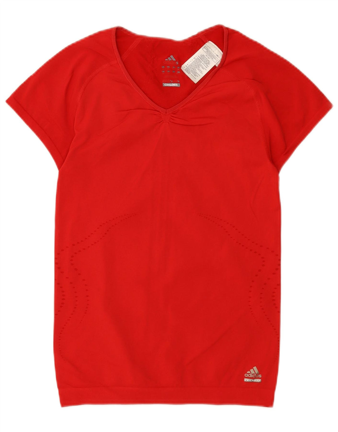 Γυναικεία ADIDAS Clima 365 T-Shirt Top UK 8 Small Red Nylon