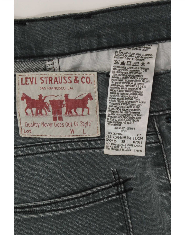 Ανδρικό τζιν Levi's Slim W33 L34 Γκρι βαμβακερό