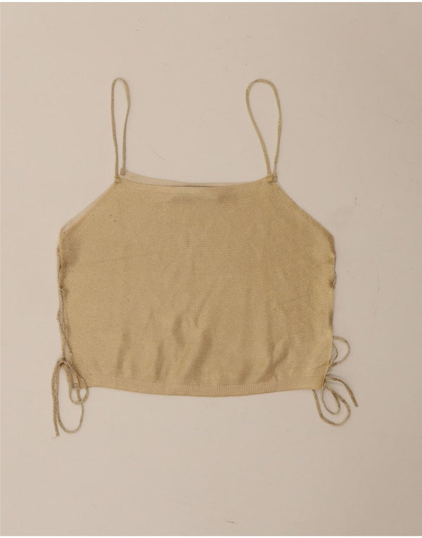 Zara Womens Crop Cami Top UK 12 Medium Beige